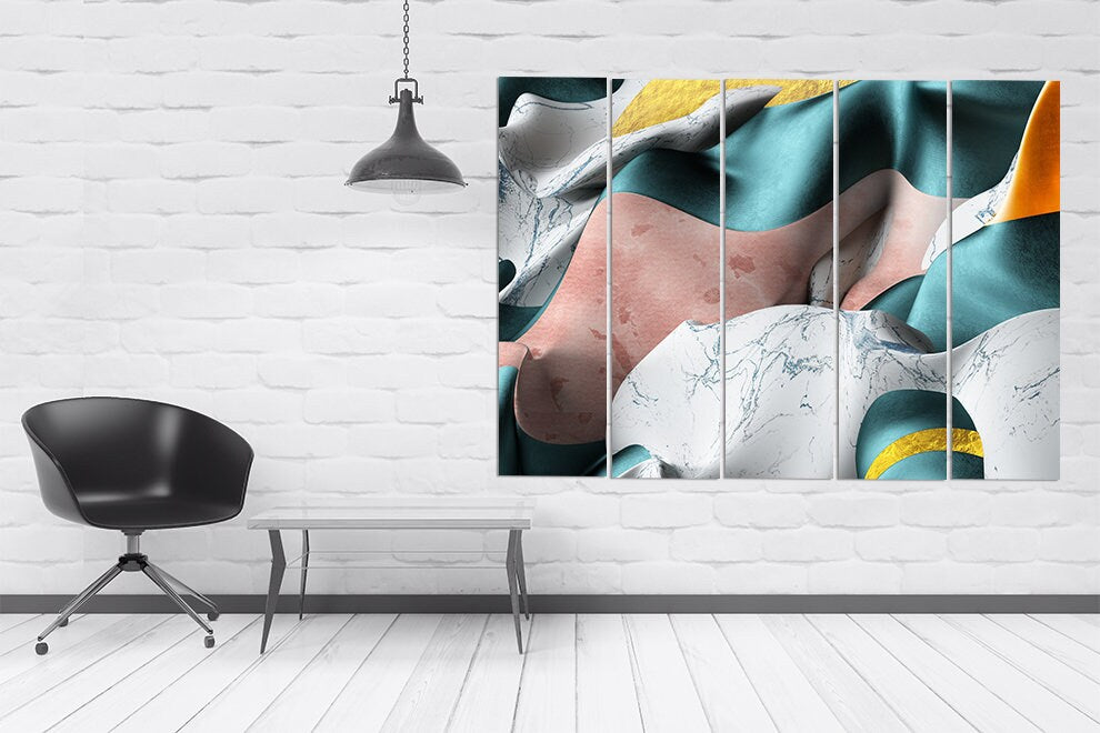 Abstract multi panel wall art, extra large canvas painting, modern wall decor print