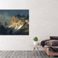 Mountains wall art paintings on canvas, wall pictures mountains, nature wall art, home wall decor, mountain art print, landscape painting