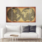 World map wall art paintings on canvas home wall decor canvas painting vintage world map custom world map living room art multi panel art