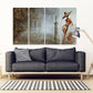 Vintage wall art, girl paintings on canvas, home wall decor, canvas painting, extra large 3 piece wall art, 4 panel wall art, 5 panel canvas