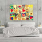Red heart wall art, Love paintings on canvas, valentines day gift, love picture, collage kit wall decor, heart wall decor