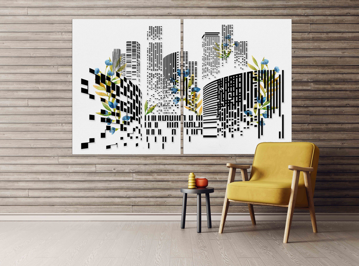 Trendy wall art, city wall art multi panel art Abstract wall art paintings on canvas, extra large wall art, home wall decor