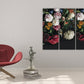 Peony wall art Flowers wall art paintings on canvas, home wall decor, canvas painting 3 piece wall art  5 panel canvas  flowers canvas