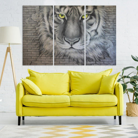 Tiger wall art wall art printable paintings on canvas, home wall decor canvas painting living room art, contemporary art black and white art