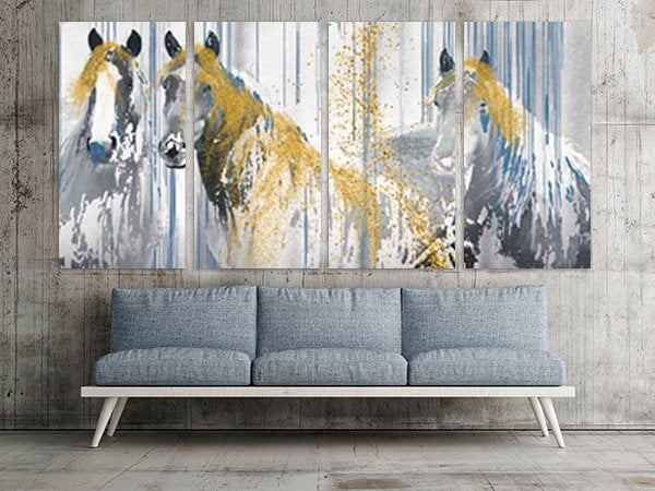 Horse wall art Amazing hand drawn horse paintings on canvas home wall decor canvas painting horse printable art large canvas art