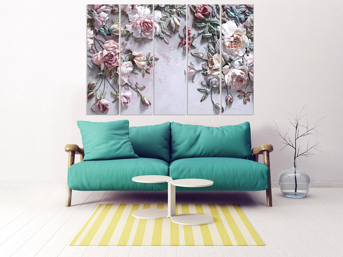 Boho flowers Wall art Botanical paintings Flowers paintings on canvas home wall decor canvas painting housewarming gift