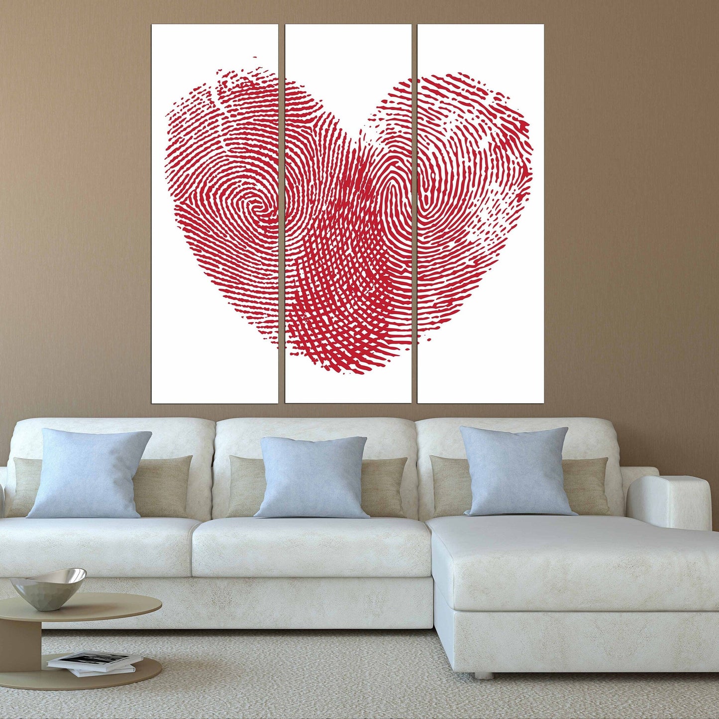 Red heart wall art, Love paintings on canvas, heart wall decor, living room art modern abstract art