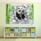 Panda kids Baby nursery Animal canvas wall art Jungle nursery framed print Playroom canvas painting Extra large multi panel wall art