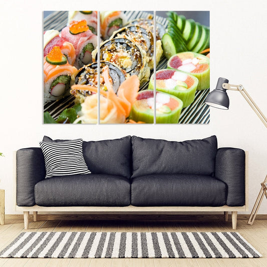 Sushi wall art Kitchen wall decor Kitchen wall art kitchen canvas Extra large wall art Multi panel wall art Canvas wall art