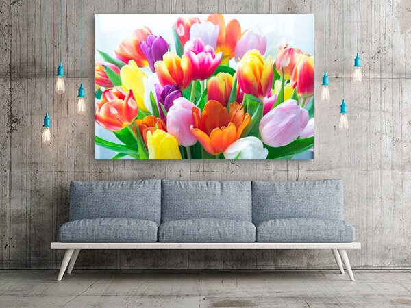 Bouquet of tulips Flowers wall art paintings on canvas home wall decor canvas painting wall hanging decor wall art for bedroom