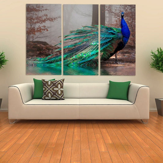 Peacock wall art paintings on canvas, tropical wall art, bird wall art home wall decor canvas painting bright wall art extra large wall art