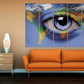 Blue eye painting World map wall art home wall decor canvas painting extra large wall art world map of the world wall art