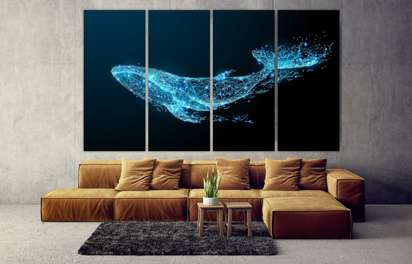 Blue whale wall art wall decor canvas painting bright wall art extra large wall art Marine wall art  fish wall art Nautical wall art