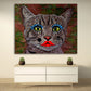 Crazy cat makeup oil painting pet portrait wall art farmhouse animal wall decor nursery extra large multi panel canvas art painting