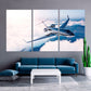 Custom airplane wall art Clouds painting extra large multi panel light sky blue wall art sea bedroom kitchen wall decor housewarming gift