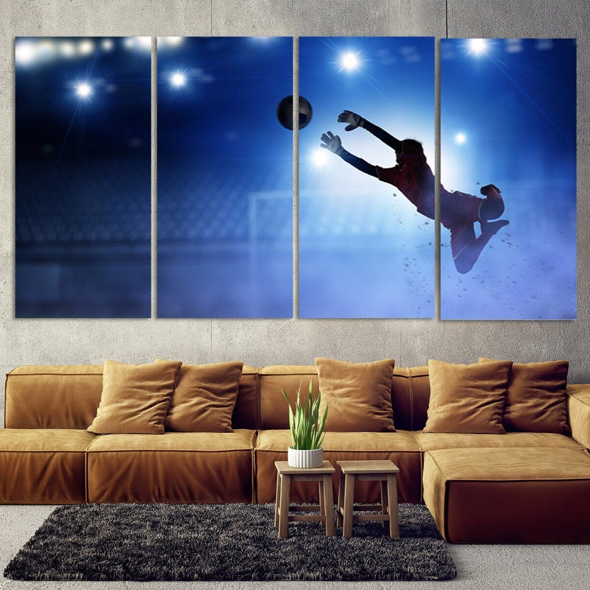 Football wall art Soccer ball art American Football Sports wall art Large abstract canvas art Soccer wall art football player gift