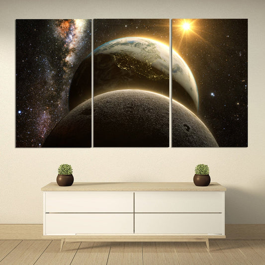 Planets posters Сosmos multi panel wall art paintings on canvas outer space home wall canvas painting bedroom wall decor fantasy art