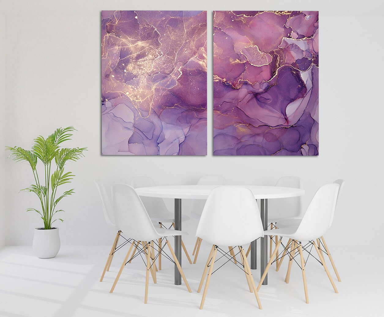 Purple marble Abstract multi panel art wall art paintings on canvas home wall decor housewarming gift canvas painting