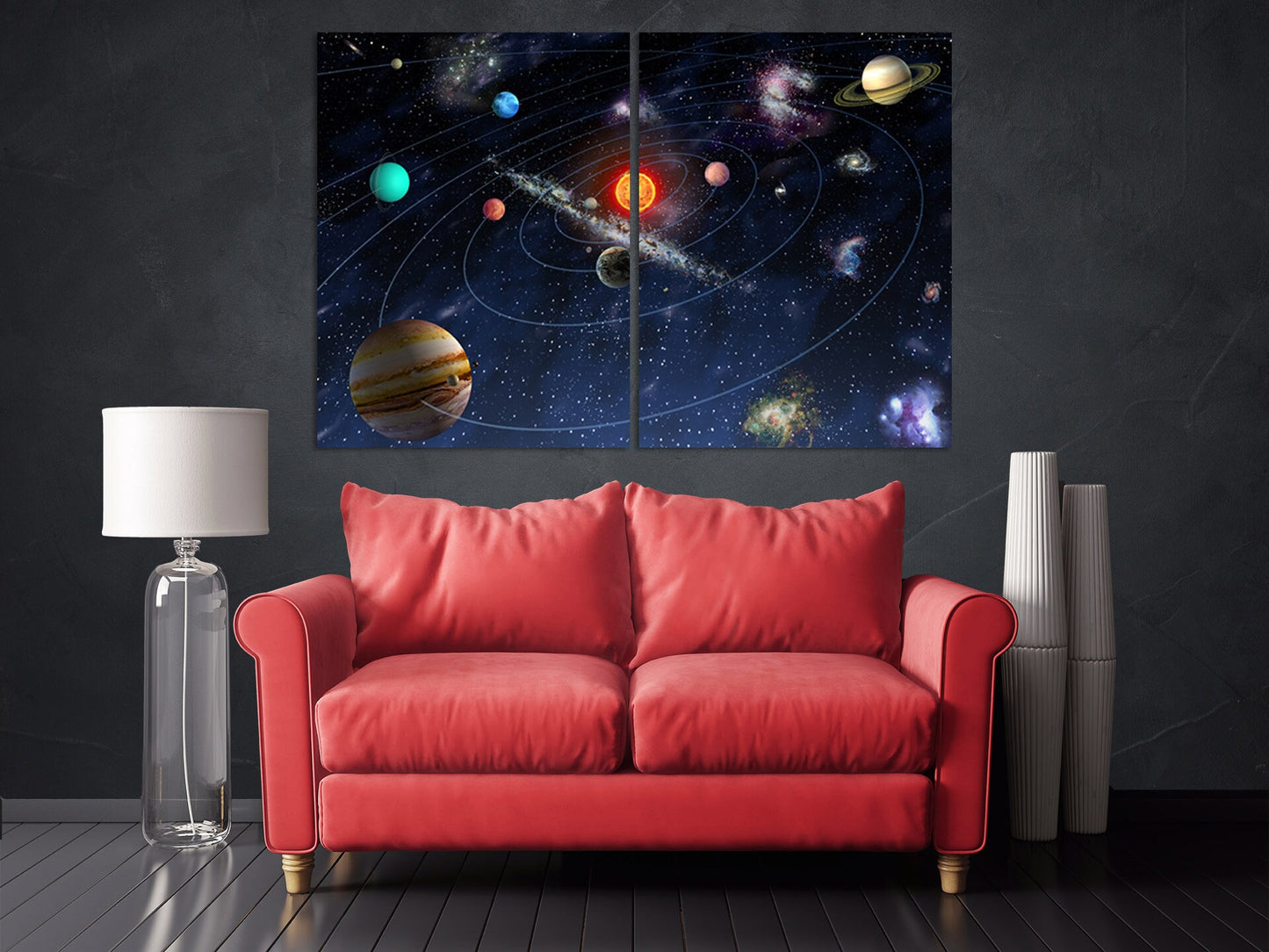 Space home wall canvas painting Planets posters Сosmos multi panel wall art paintings on canvas outer bedroom wall decor fantasy art