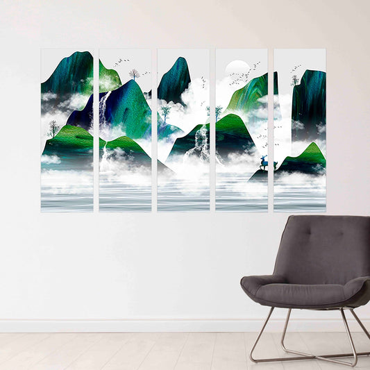 Smoky Mountains Wall Emerald green wall decor Modern Print Wall Art Poster Multi Panel Canvas Wall Decor Abstract Painting Canvas Prints