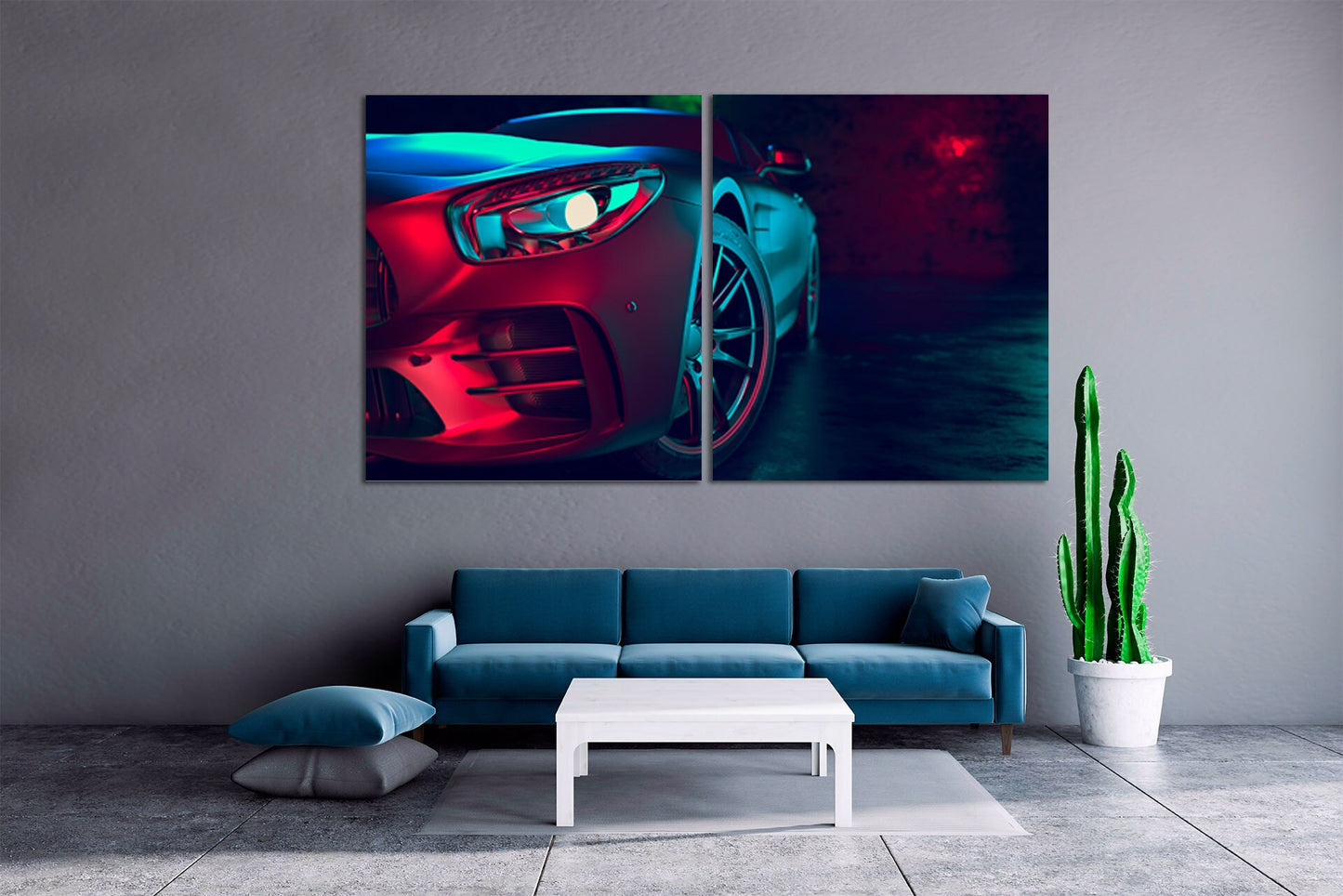 Car horizontal wall art boy nursery wall decor framed canvas paintings bedroom wall decoration multi panel printable wall art set