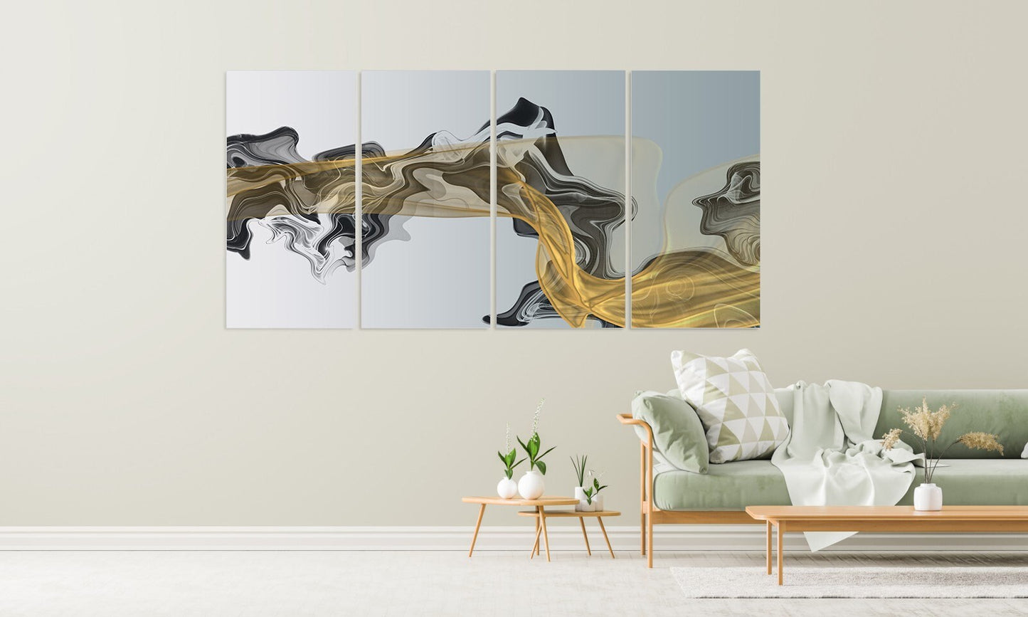 Abstract painting Modern abstract wall art Multi panel canvas room wall decor trendy abstract print Extra large wall art calm horizontal art