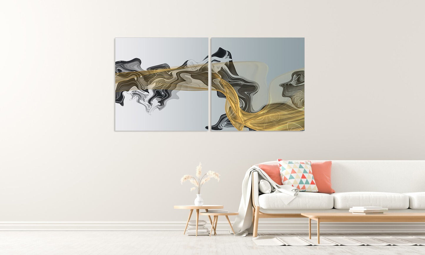 Abstract painting Modern abstract wall art Multi panel canvas room wall decor trendy abstract print Extra large wall art calm horizontal art