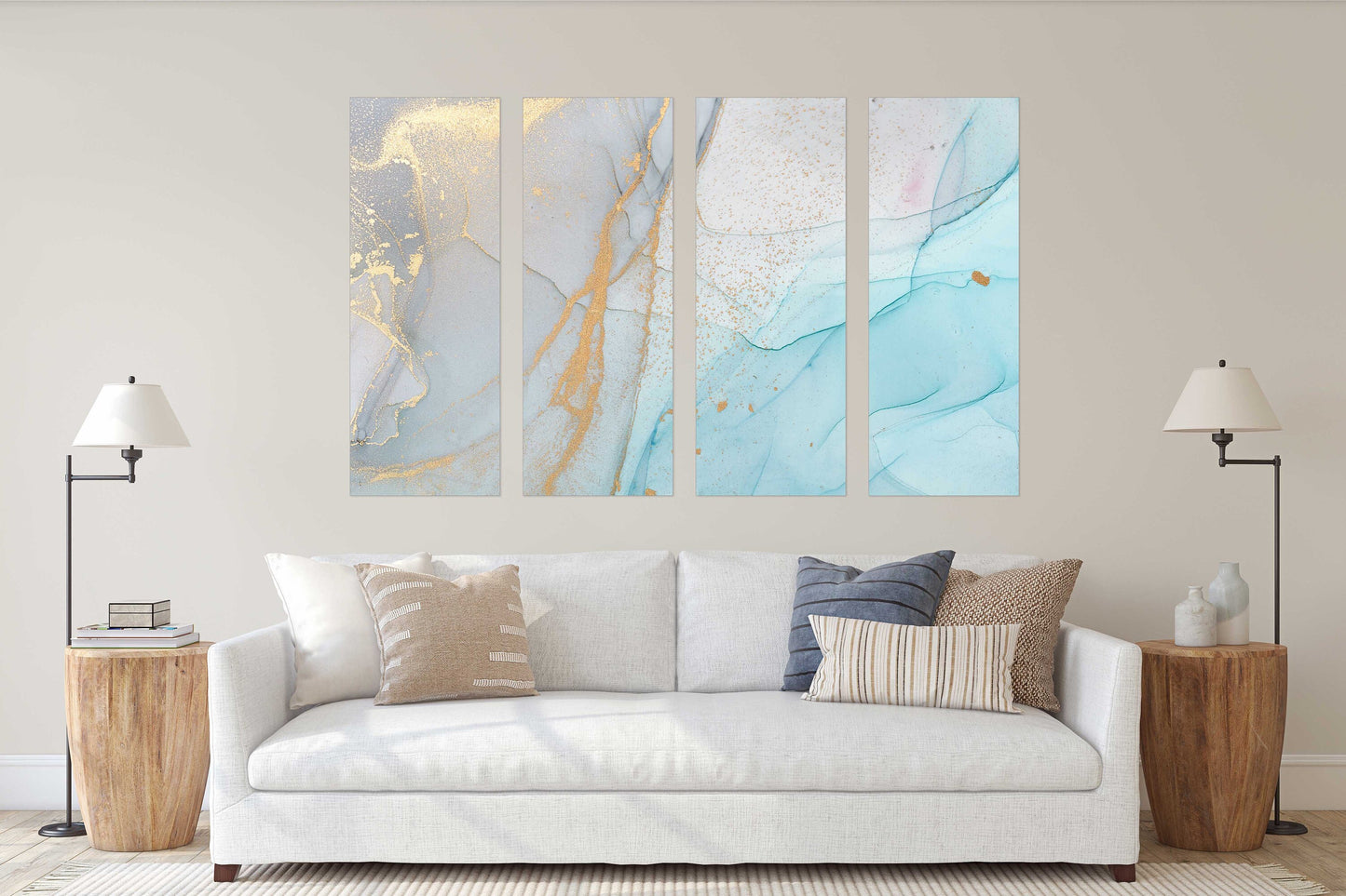 Marble fabric Modern abstract art Wall collage kit Multi panel canvas Wall art Canvas painting Abstract wall art Home wall decor