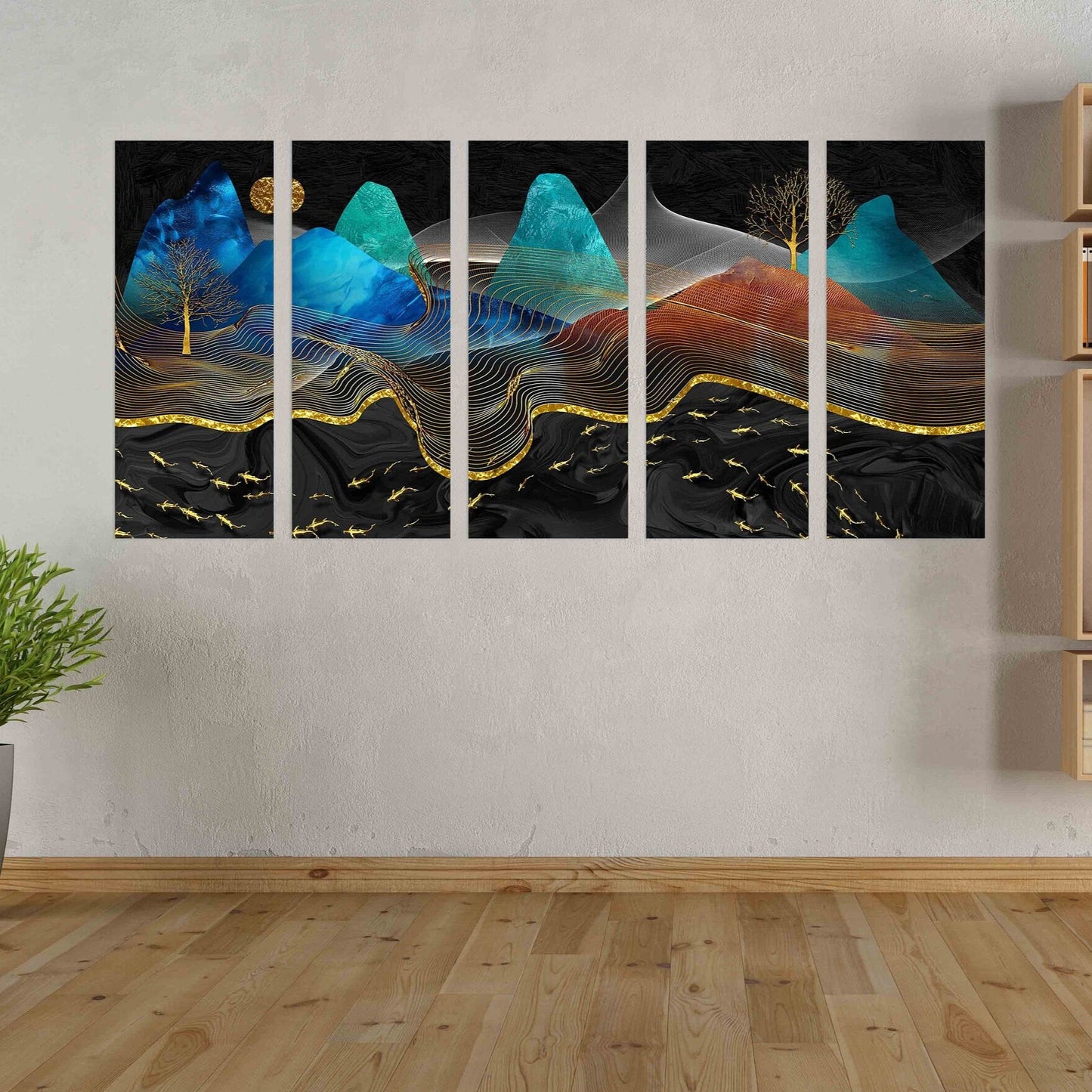 Rocks and mountains Smoky mountains wall art 3 panel canvas Home wall decor Outdoors mountains wall art Canvas painting