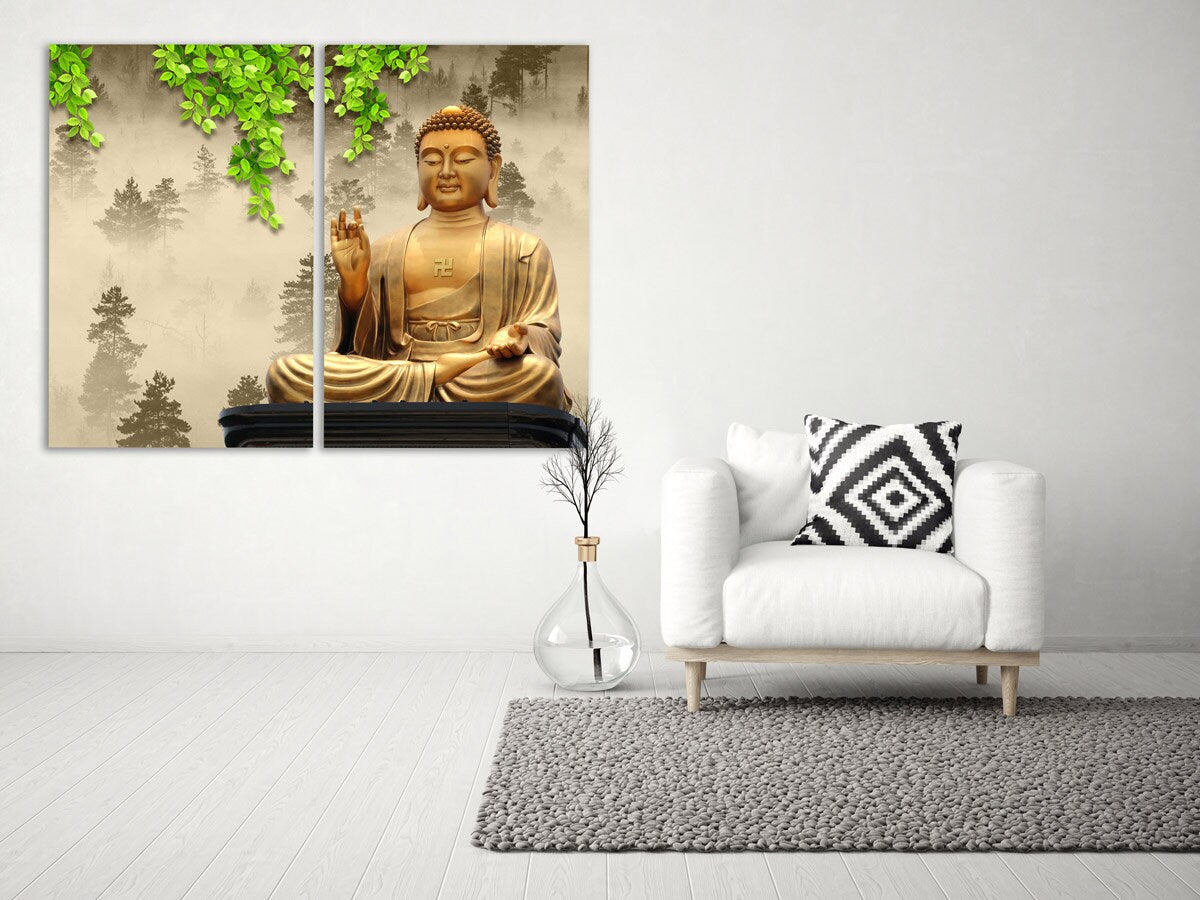 Buddha canvas wall art indian paintings on canvas religious extra large multi panel wall art Housewarming gift Buddha decor wall art