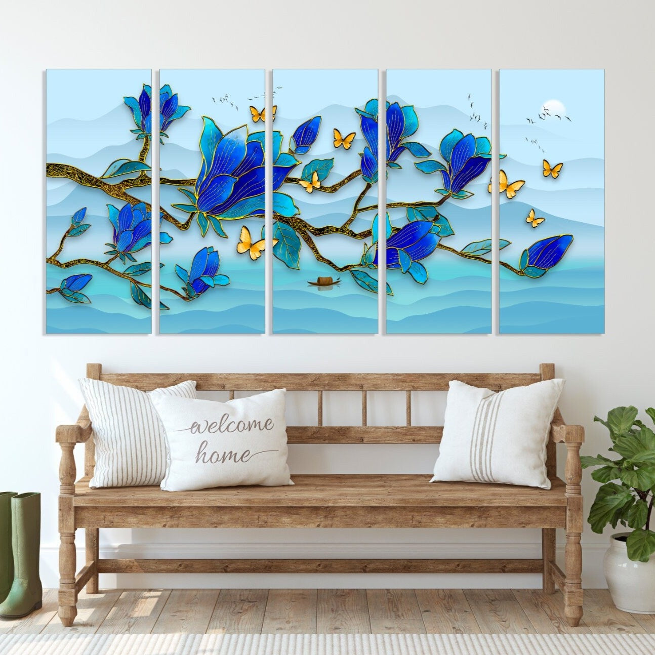 Minimalist magnolia print canvas, magnolia painting, flowers wall art, botanical framed canvas paintings, floral canvas extra large wall art