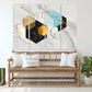 Blue gold wall art, marble minimalism abstract wall art, geometric art print, trend wall decor, extra large canvas painting