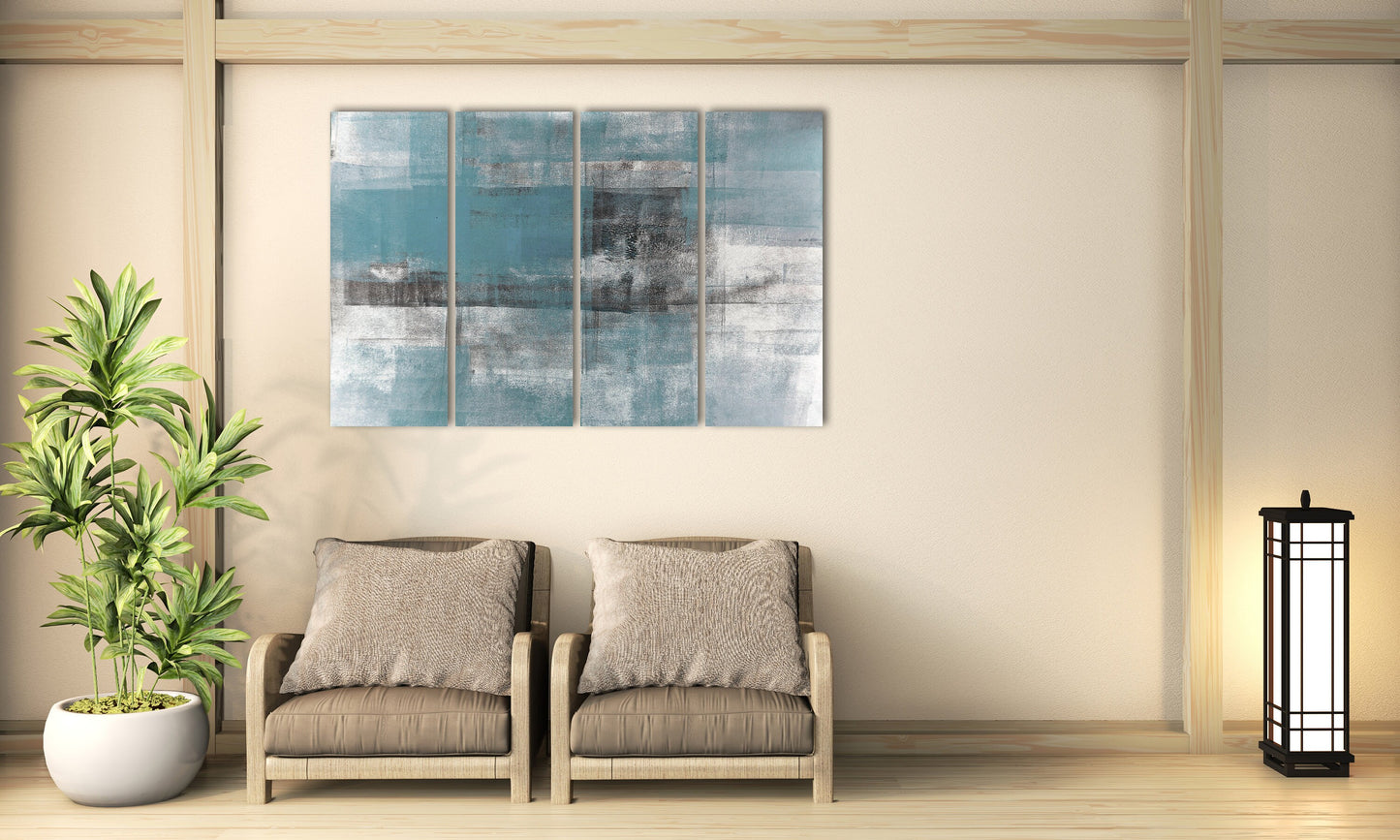 Printable blue wall art modern abstract extra large canvas minimalism paintings