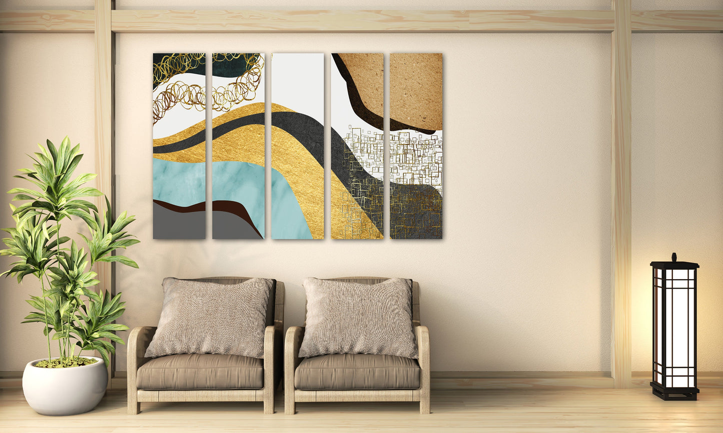 Abstract painting modern  extra large canvas wall art, abstract multi panel canvas