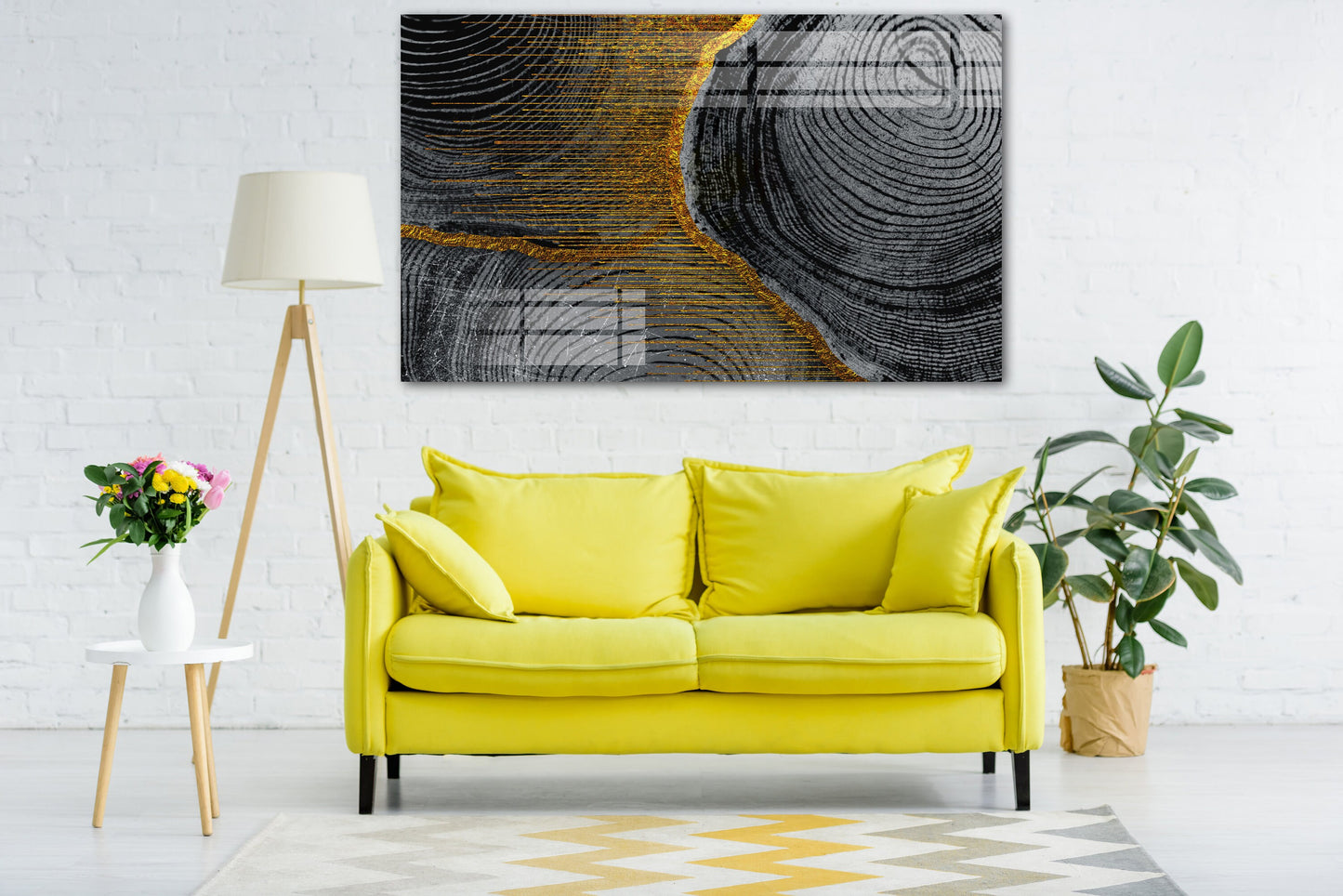 Abstract gold and black wall art, modern canvas paintings, oversize wall art for bedroom, living room, kitchen, office