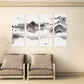 Rocks and mountains wall art, mountains canvas painting, modern abstract canvas, black and white wall art