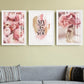 Set of three floral print wall arts in floating frame, modern framed floral artwork, bink flowers canvas print, inspiritual saing wall art