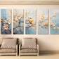 Cherry blossom wall art set, Japanese oil painting hanging canvas print, multi panel asian artwork, sacura painting, bonsai wall art