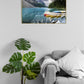 Large landscape wall art, floater frame mountains canvas print, printable river artwork, nature wall hanging decor, living room wall art