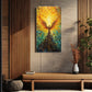Large firebird canvas print, framed oil painting wall art, colorful hanging wall decor, floater frame bedroom artwork, bright gift wall art