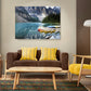 Large landscape wall art, floater frame mountains canvas print, printable river artwork, nature wall hanging decor, living room wall art