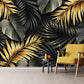 Tropical Leaf Removable Textured fabric peel and stick wallpaper modern vinyl wall mural living room wall decor bedroom covering decoration