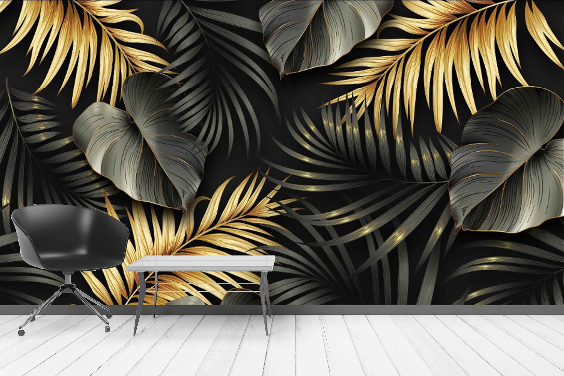 Tropical Leaf Removable Textured fabric peel and stick wallpaper modern vinyl wall mural living room wall decor bedroom covering decoration