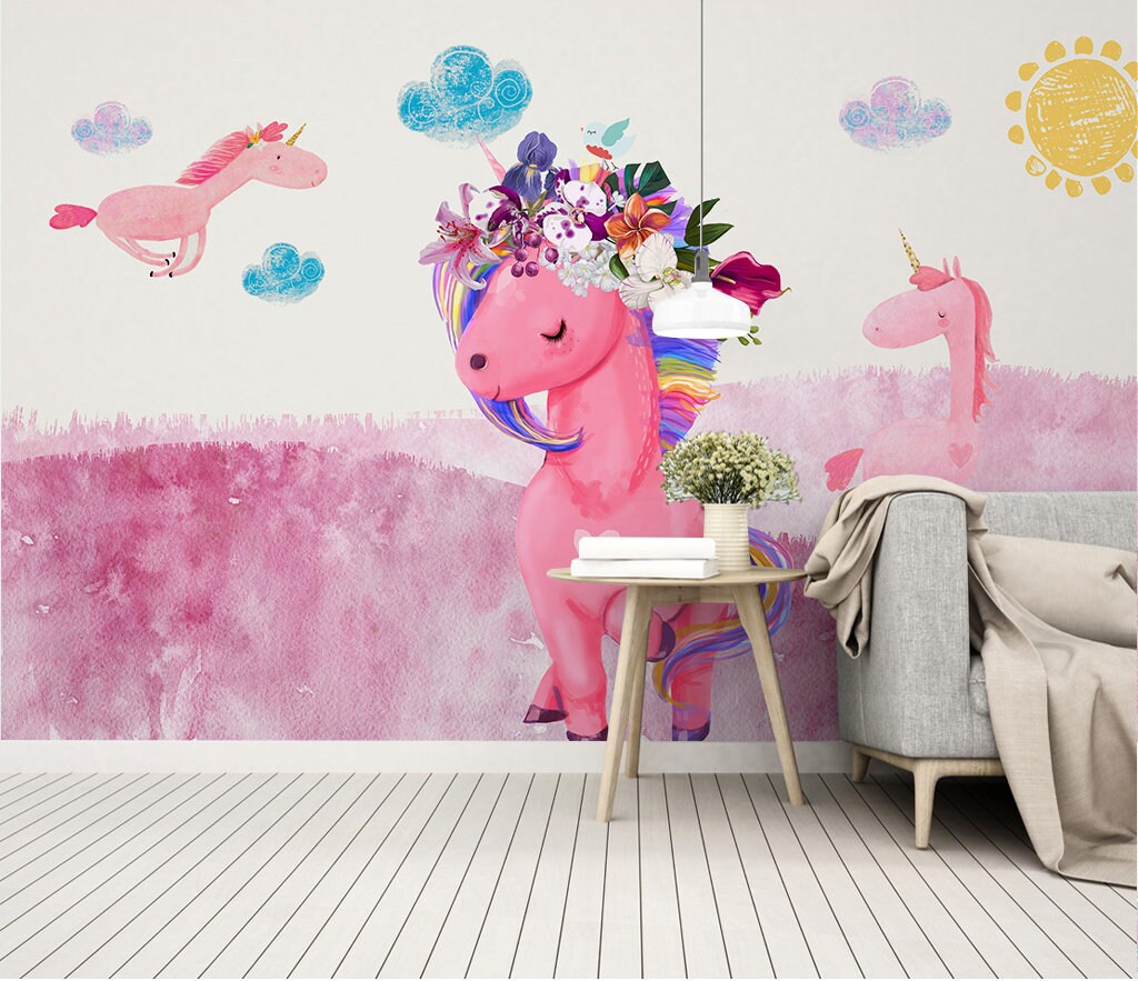 Nursery girl wallpaper Blush wallpaper Removable wallpaper Textured wallpaper nursery wallpaper vinyl wallpaper Wall mural photography