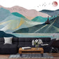 Blue removable wallpaper Mountain wallpaper Abstract wallpaper Minimalist wall decor Peel and stick wallpaper Bedroom wall decor