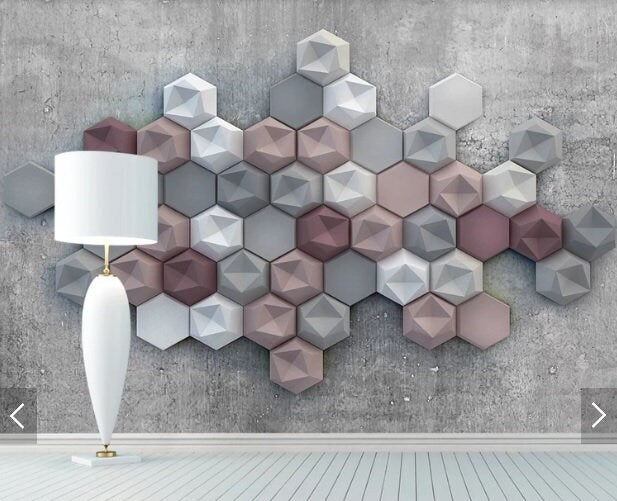 Loft ideas Geometric wallpaper Temporary wallpaper 3d wall mural Abstract wallpaper Peel and stick wallpaper Self adhesive mural