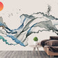 Japanese asian wall art print Minimalist Bedroom wall decor Abstract Peel and stick removable temporary wallpaper self afhesive mural