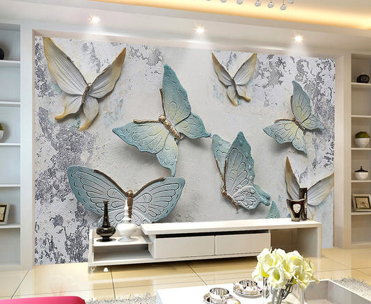 Butterfly wall stickers 3d stereoscopic wallpaper peel and stick Minimalist wall decor Modern wall mural bedroom removable wall covering