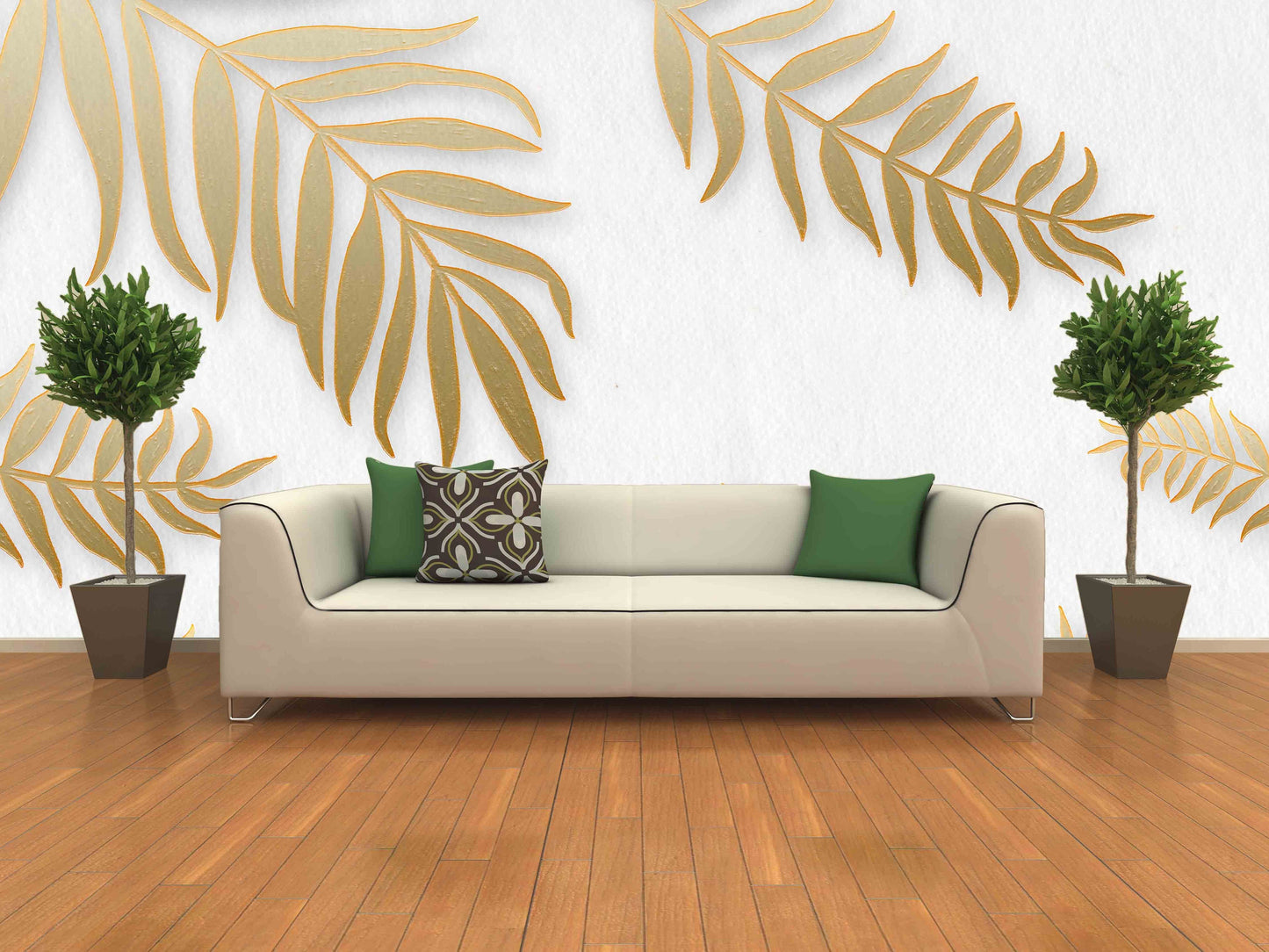 Dried palm leaves Gold wallpaper Room decor aesthetic wallpaper for teenage girls Peel and stick Adhesive wall murals Wall decor