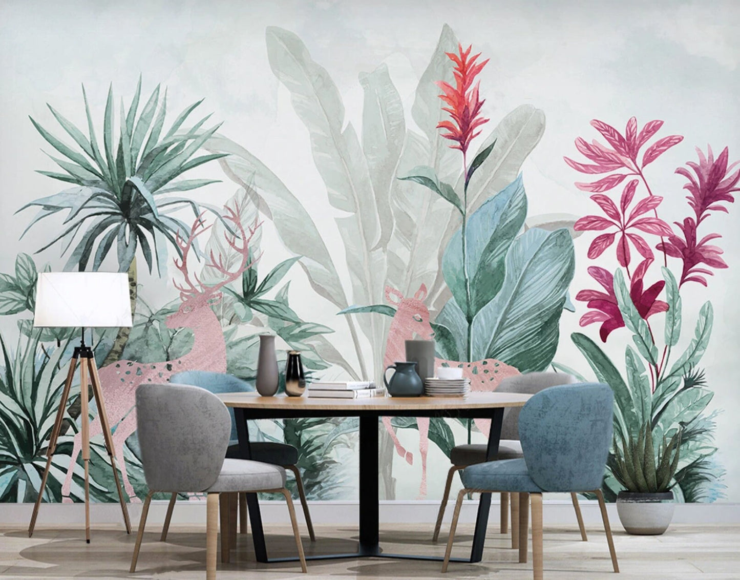 Tropical art Peel and stick wallpaper Herb prints wall art Self adhesive mural Home wall decor wall mural prints exotic wallpaper